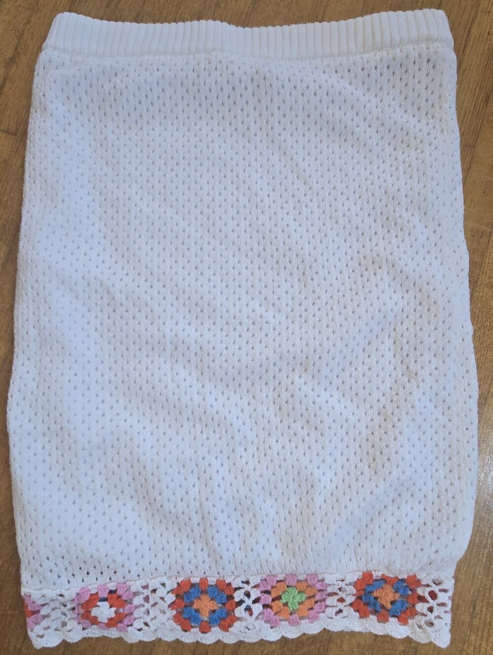 BCBGeneration White Knit Crochet Skirt